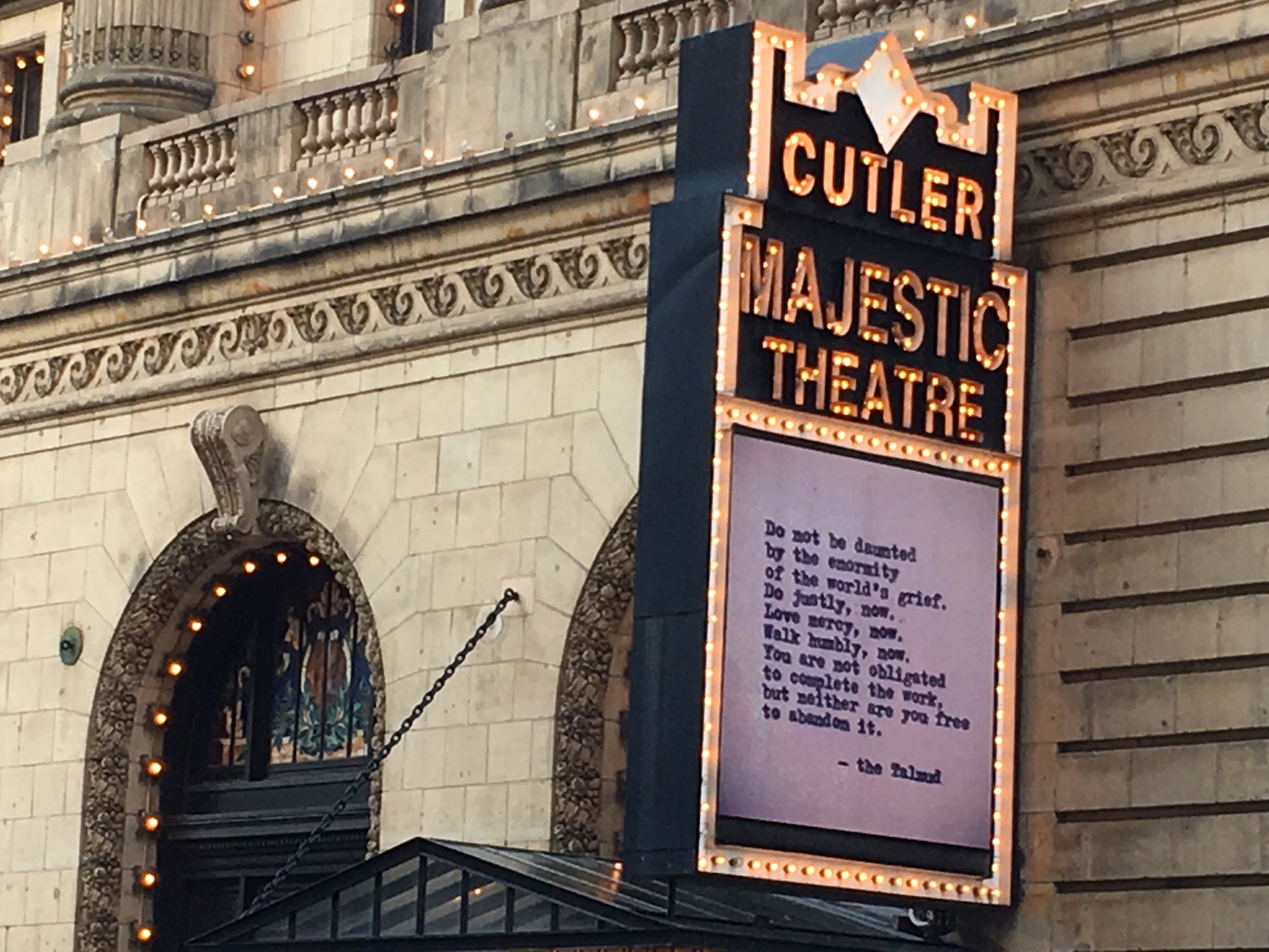 Outside the Cutler Majestic Theatre