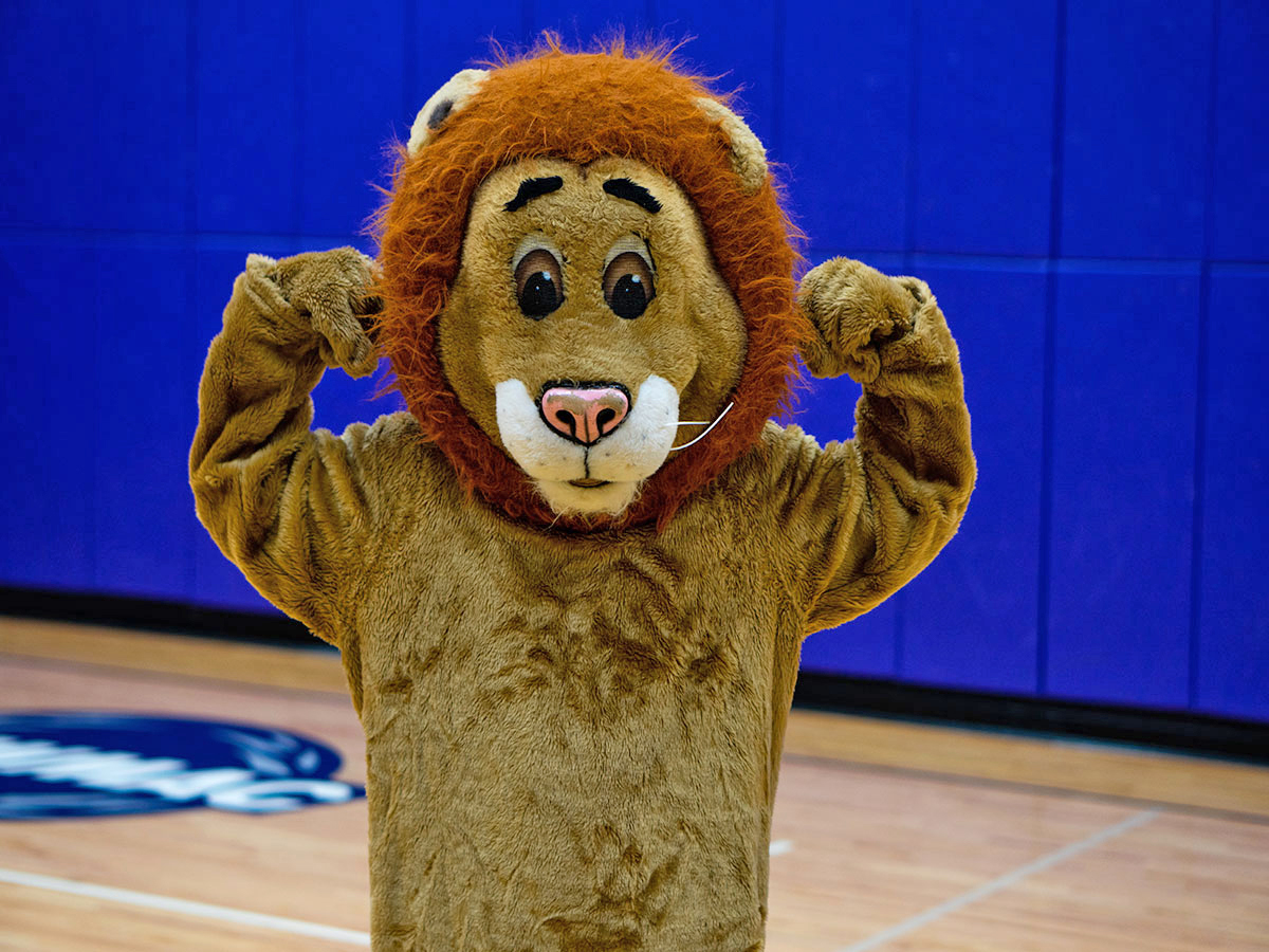 Emerson College's mascot, Griff the Lion.