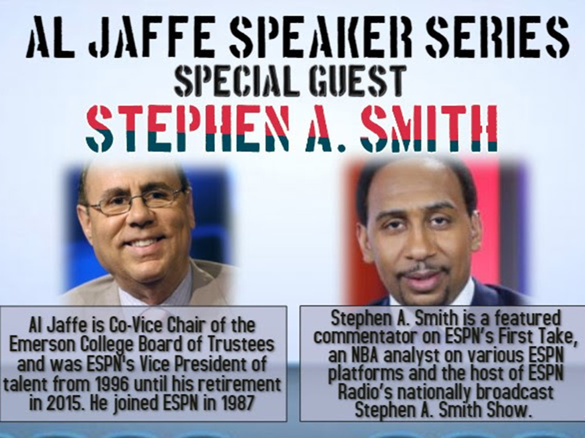poster with head shots of Al Jaffe, Stephen A. Smith