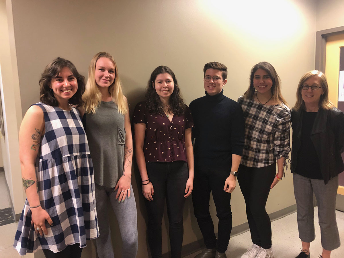 Six students presented at the Emerson College Honors Program Seniors Honors Thesis Showcase.