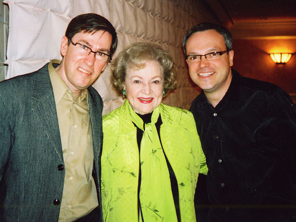 Bob Fleming and his husband meet Betty White during the American Comedy Archives project.