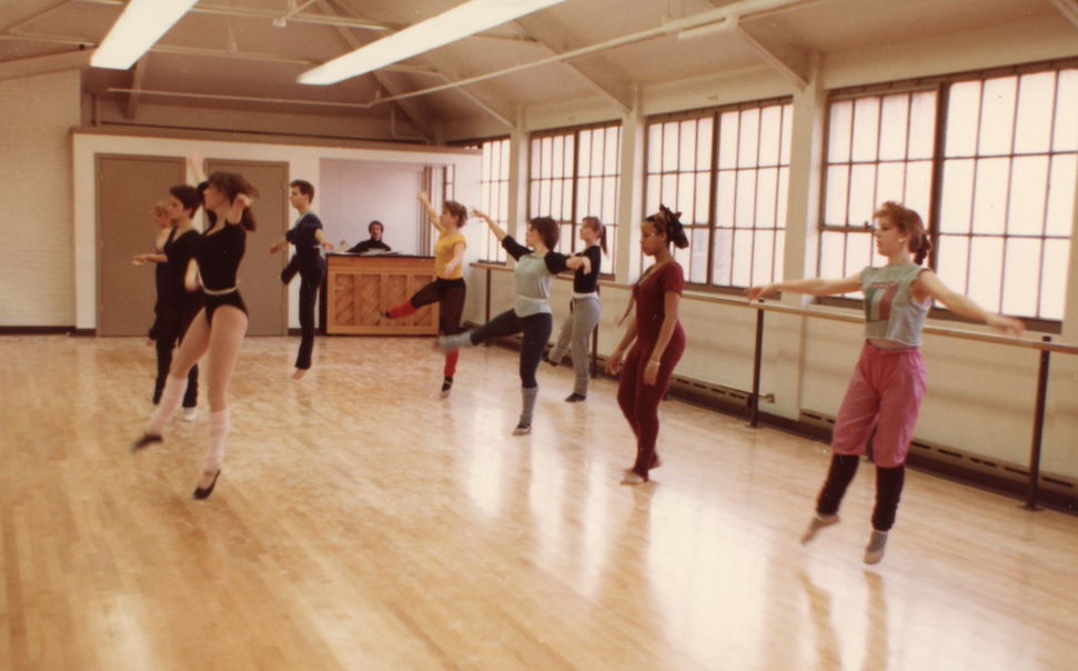 Emerson College students practice at 69 Brimmer Street in 1970. (Photo courtesy Emerson College Archives and Special Collections)