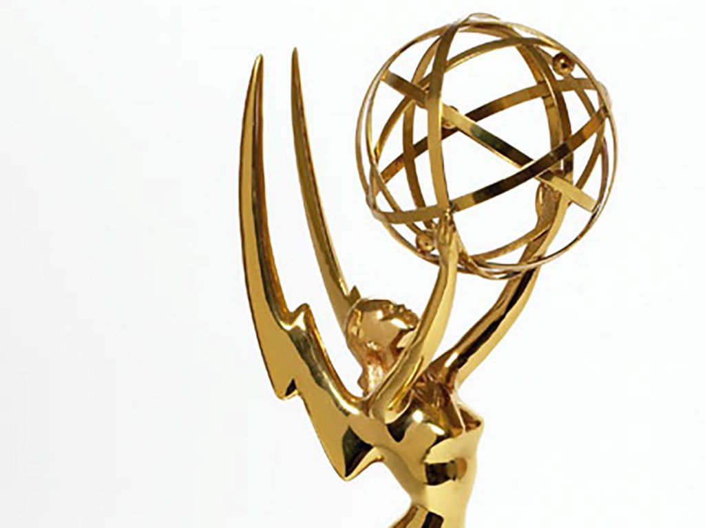 Emmy statuette, winged figure holding orb