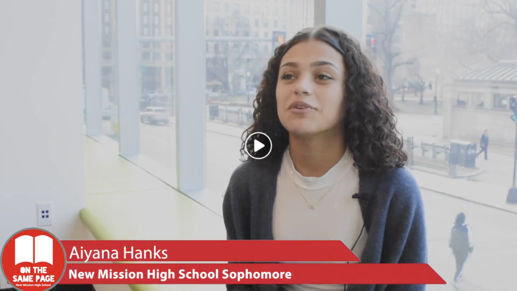 One of the many brilliant New Mission High School students, Aiyana Hanks, talking the campaign's importance. 