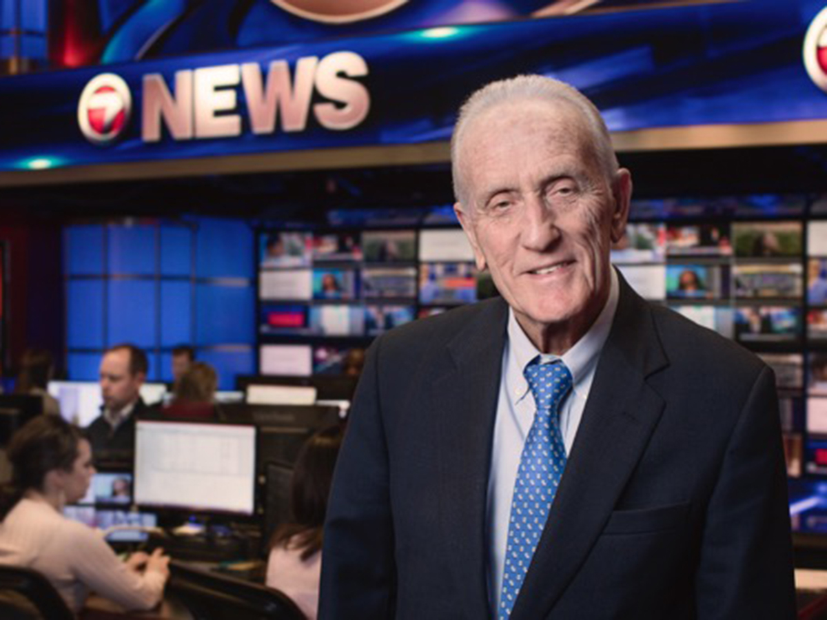 Ed Ansin in Channel 7 newsroom