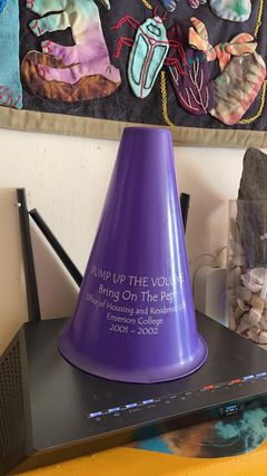 A purple megaphone