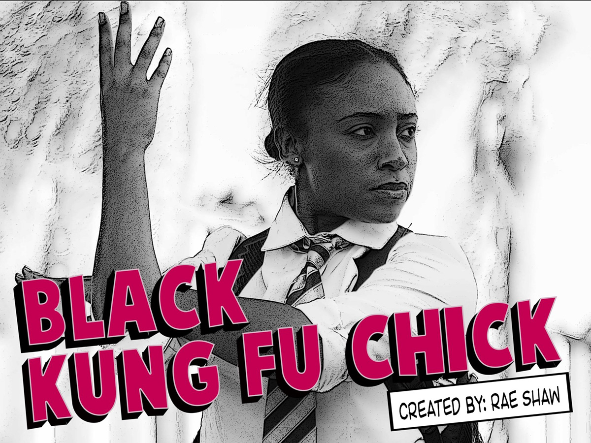 drawing of Black girl in Kung Fu pose