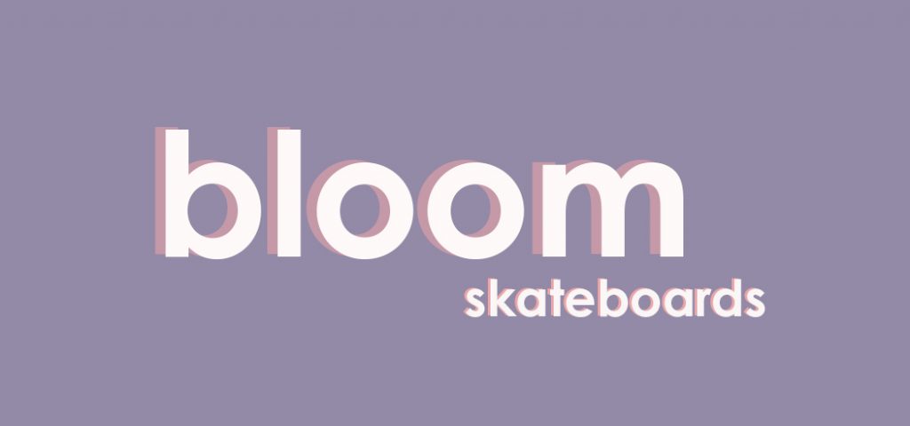 Bloom logo, words on lavender background