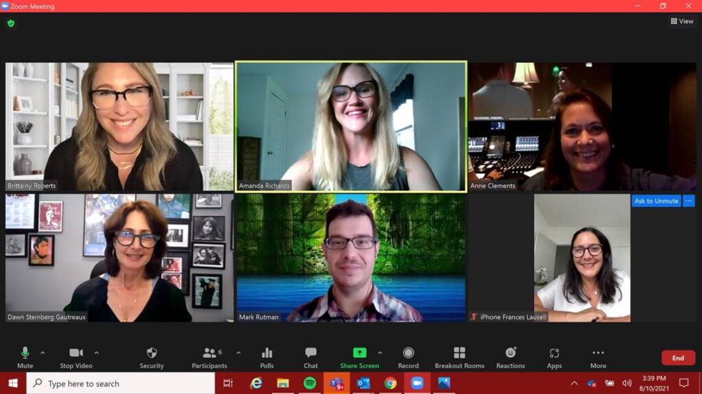 Zoom meeting with six people