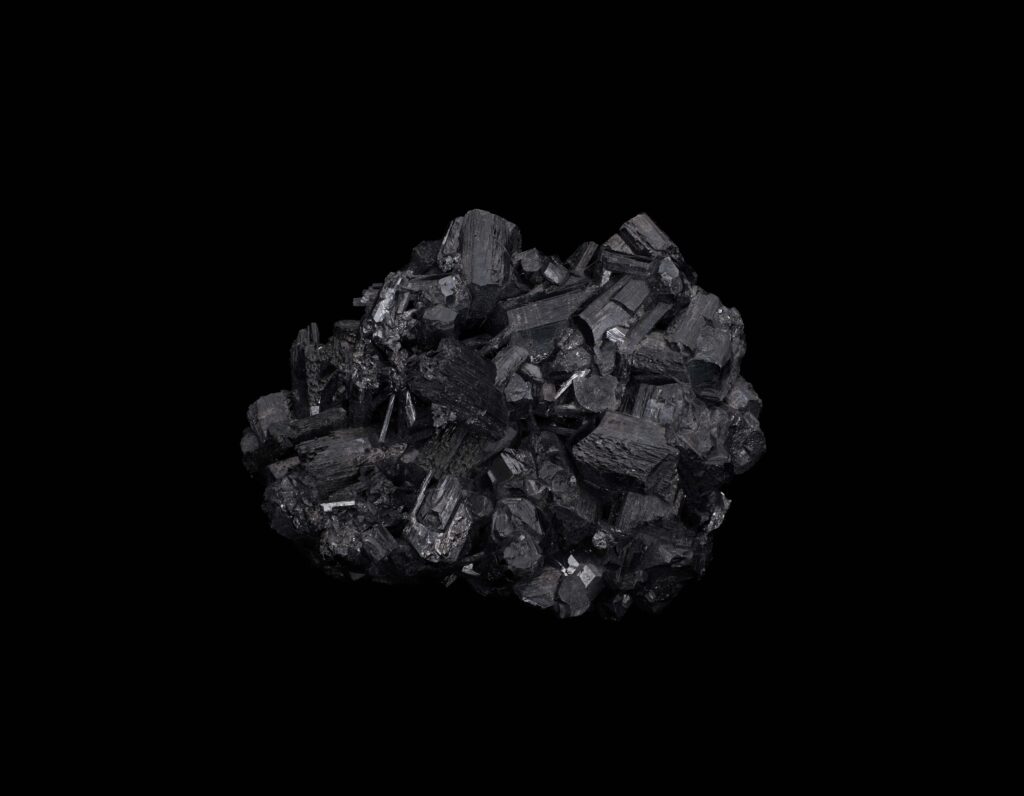 black mineral against black background