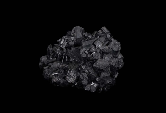 black mineral against black background