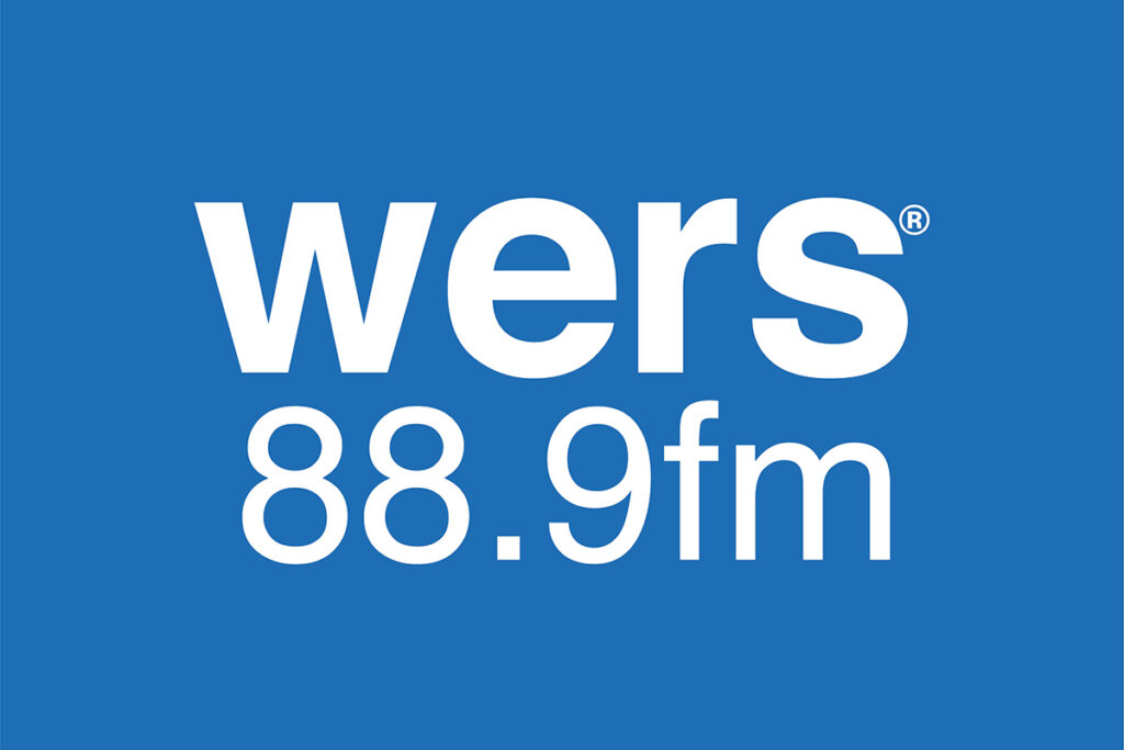 wers 88.9 fm in white letters on blue background