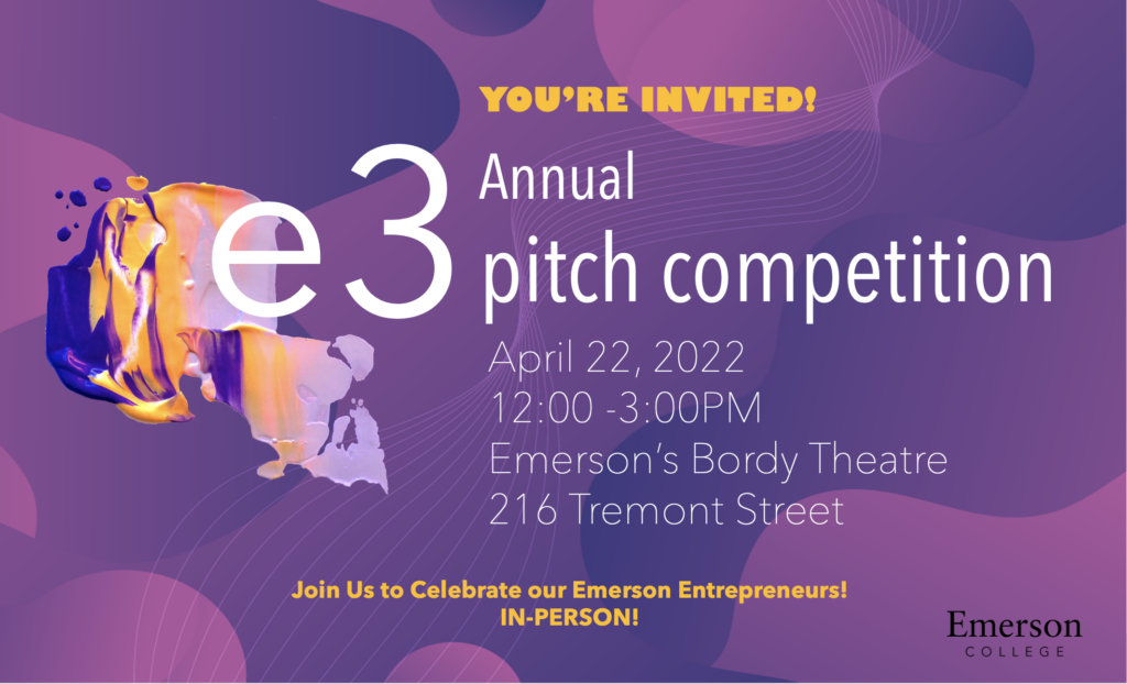 Graphic inviting community to e3 pitch competition 