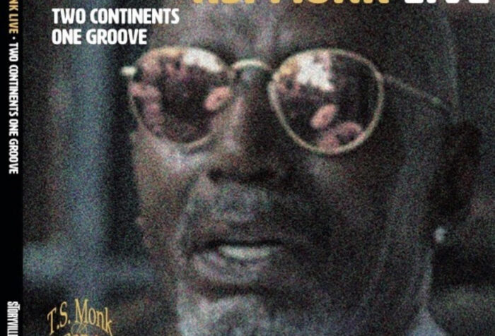 album cover featuring close up of T.S. Monk's face wearing sunglasses