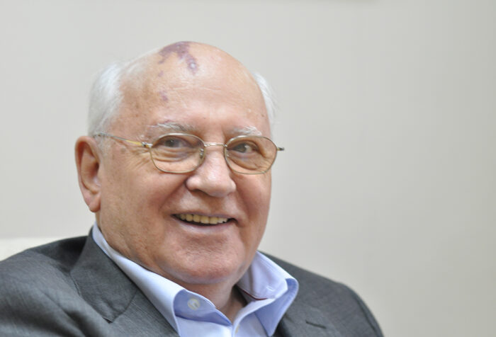 mikhail gorbachev in grey jacket