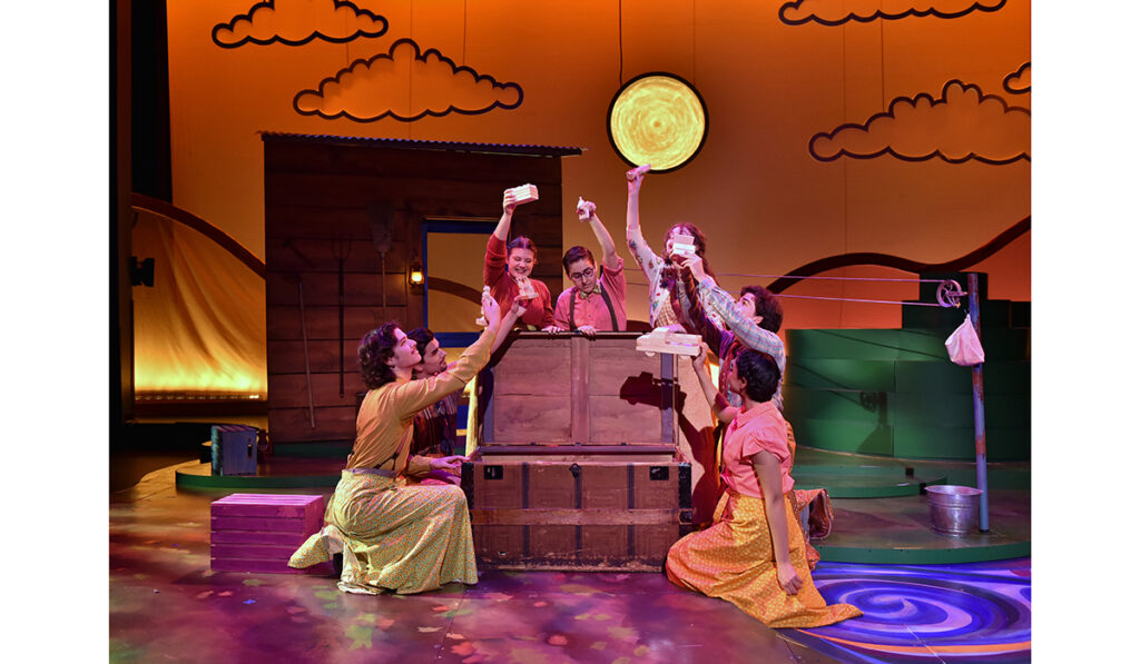 Actors in Old Jake's Skirts perform