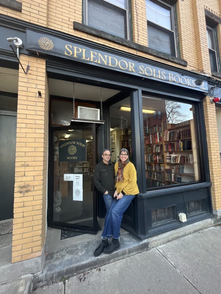 Kevin and Dianne Germain outside of Splendor Solis Books