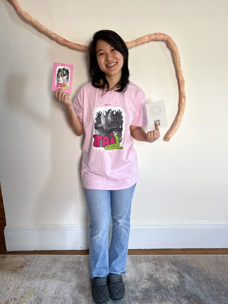 Yi-Chien Lee in her T-shirt for her film TAIL.