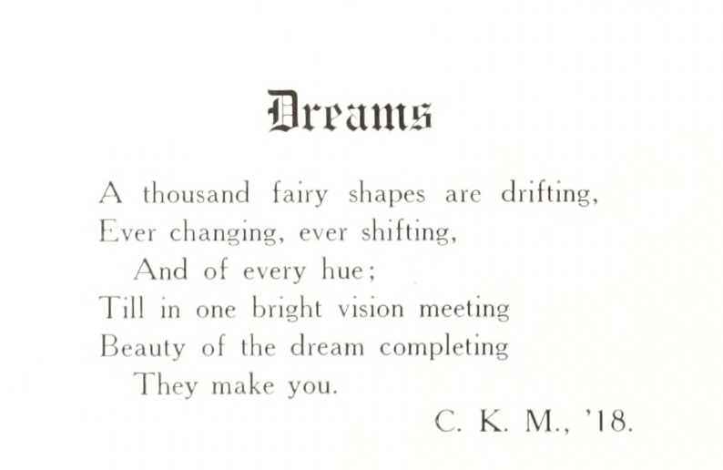 Text of poem "Dreams"