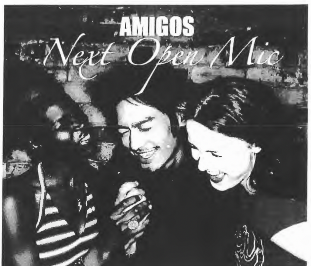 A 2004 flyer advertising an Amigos open mic