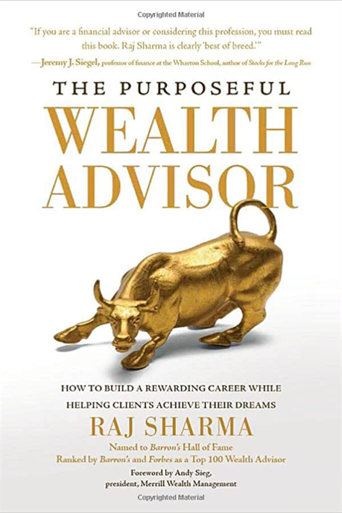 book cover, featuring title and gold bull figurine