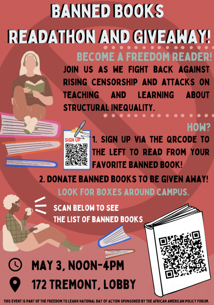 Poster for the banned books read-a-thon