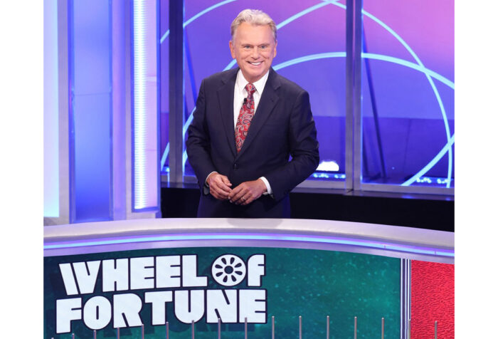 Pat Sajak on the Wheel of Fortune set