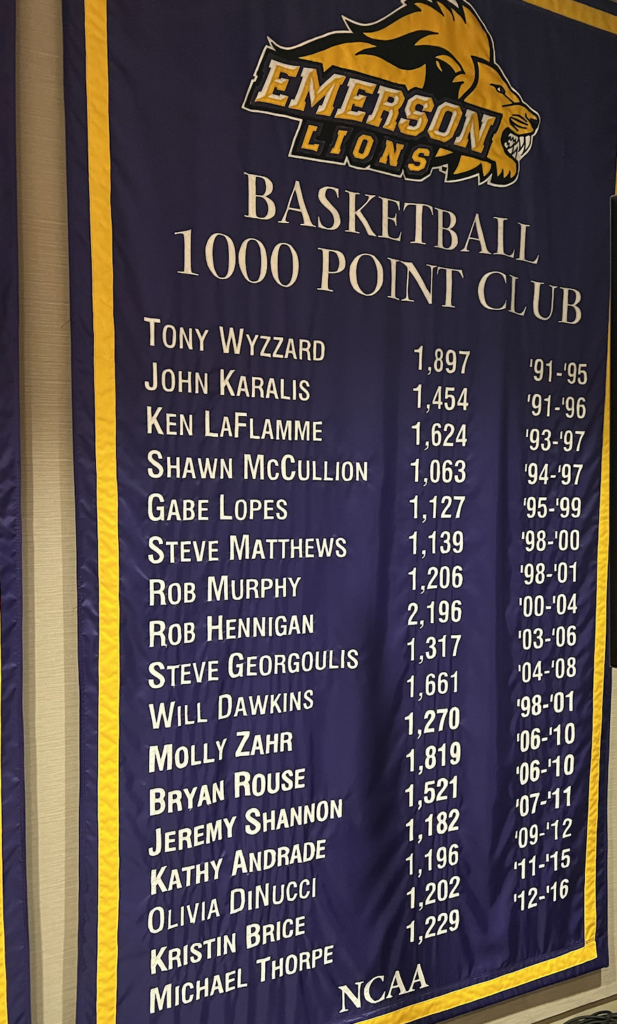 The list of 1,000 point scorers for Emerson College
