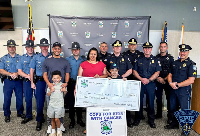 Massachusetts State Police, Chelmsford Police, and Emerson College Police provided a grant to a boy's family