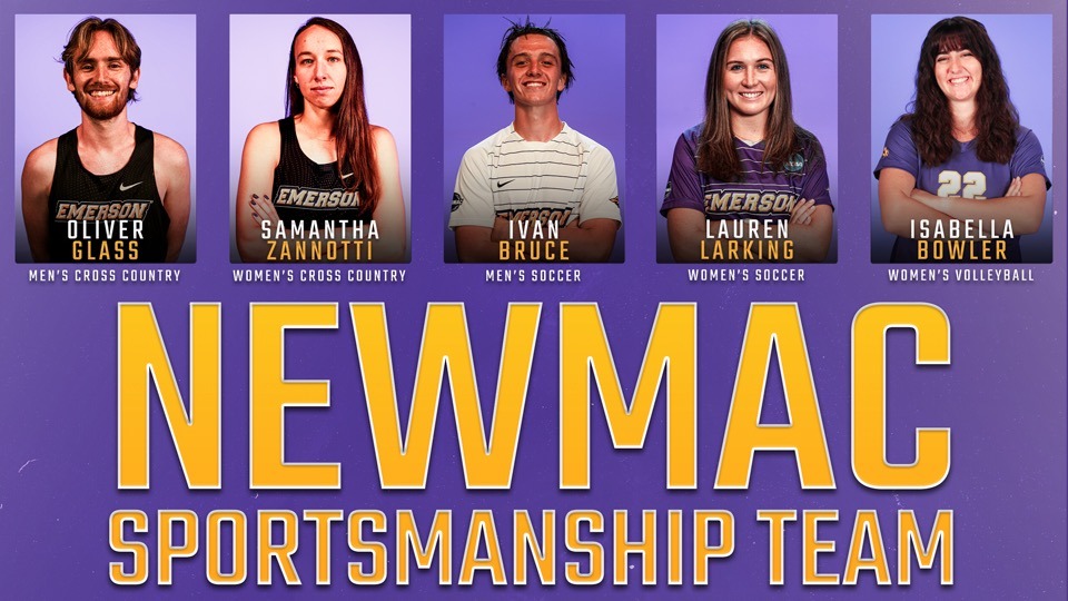 graphic of students who were named to the NEWMAC Sportsmanship Team
