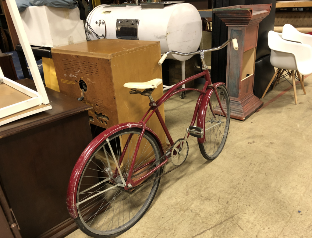 A red bicycle
