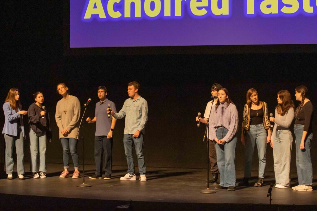 Comedy Improv Troupe Stroopwafle performed for prospective students