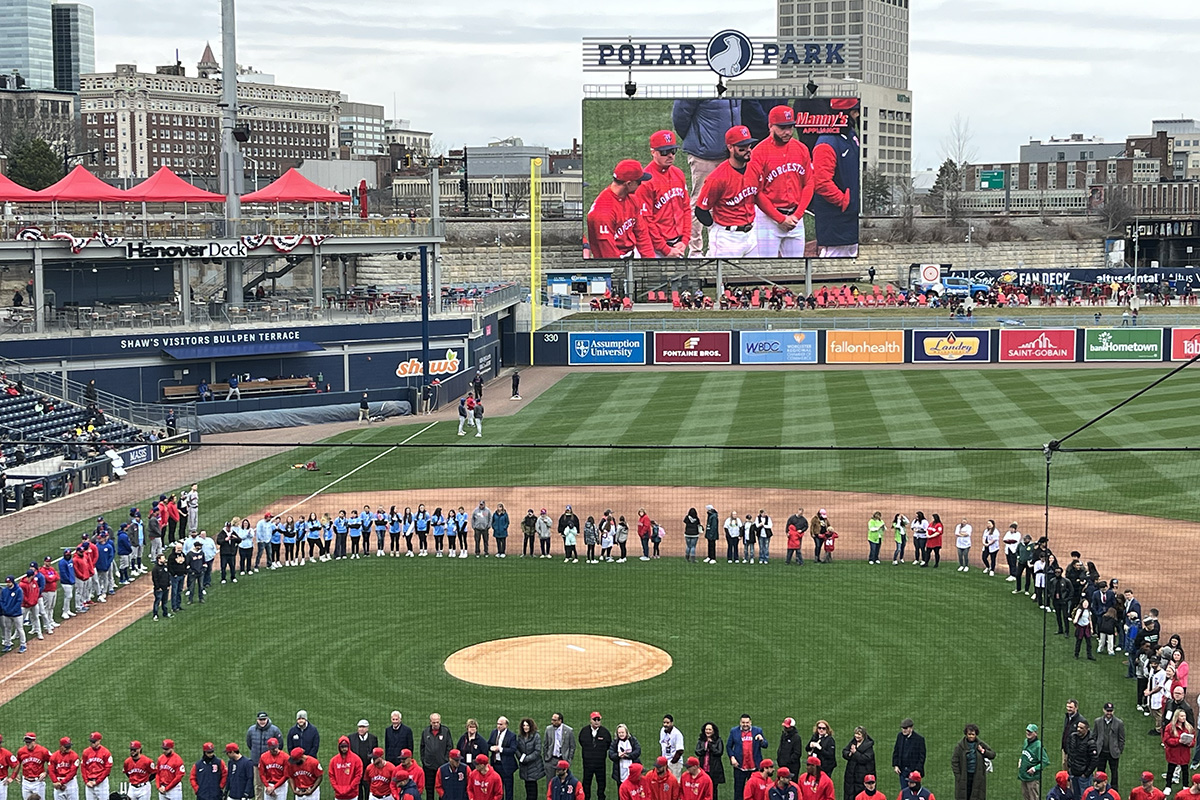 Comm Studies Class Hits Home Run Planning WooSox Opening Day Emerson