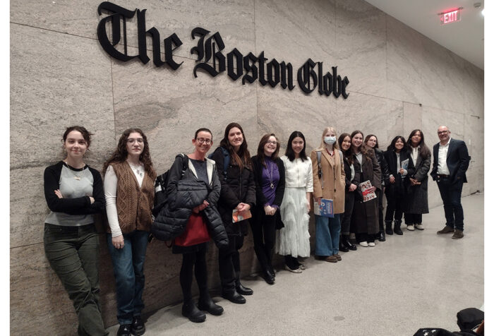 Students visited The Boston Globe office