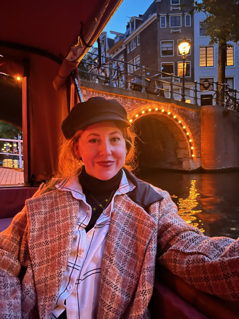 Devynne Lauchner on a canel in Amsterdam