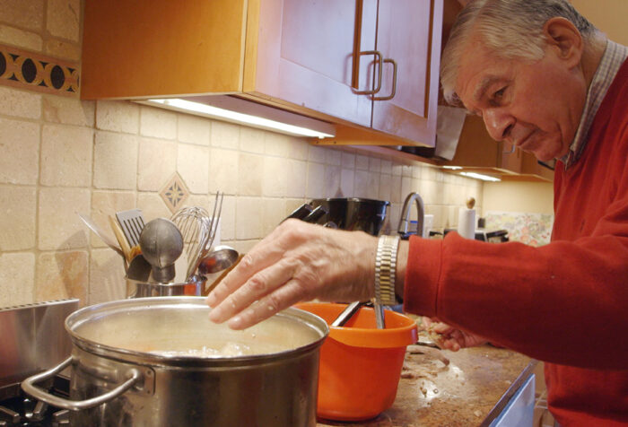 Michael Dukakis making turkey soup