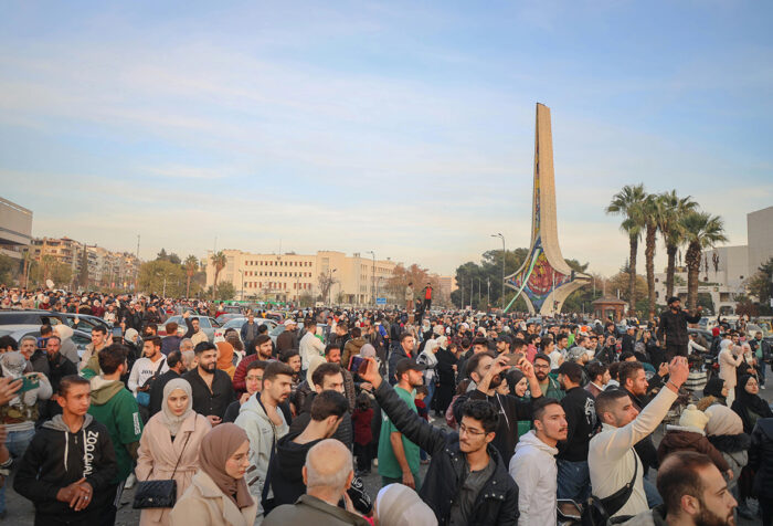 People gather in Damascus in Syria