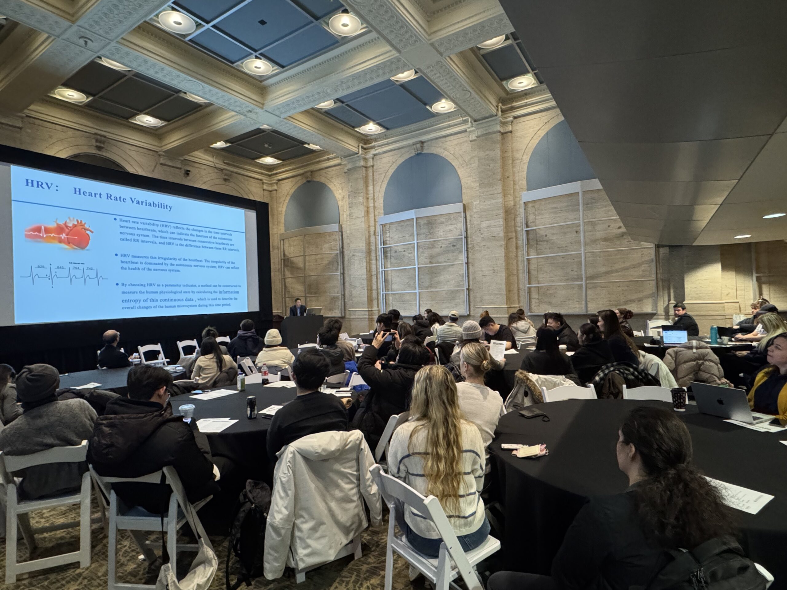 UIC and Emerson participants gather at Emerson’s Bill Bordy Theater for a day of cross-cultural dialogue on sports, society, and communication. [Photo/Molly Loughman]