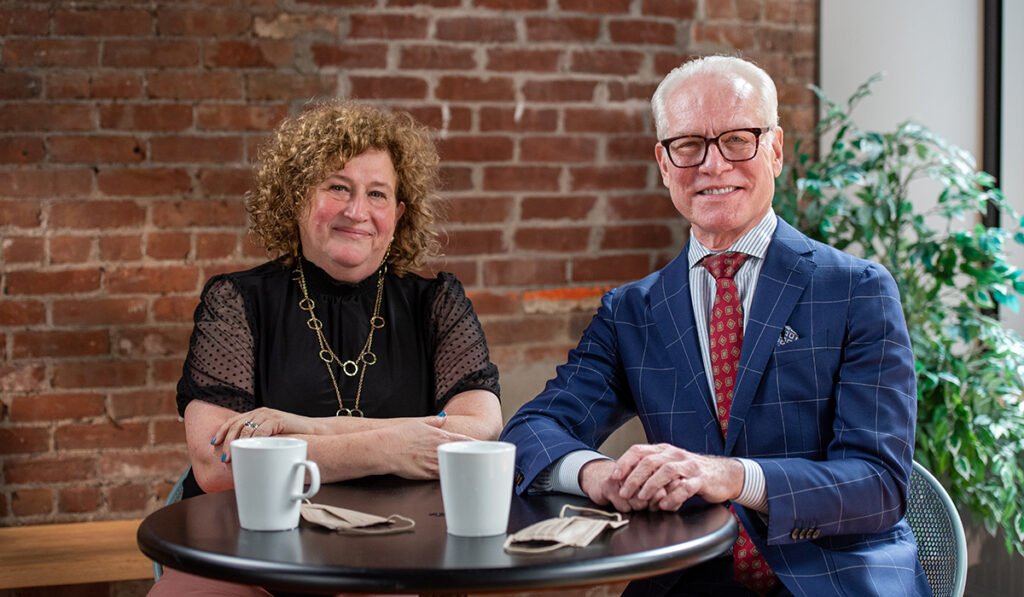 Sharon Topper and Tim Gunn.