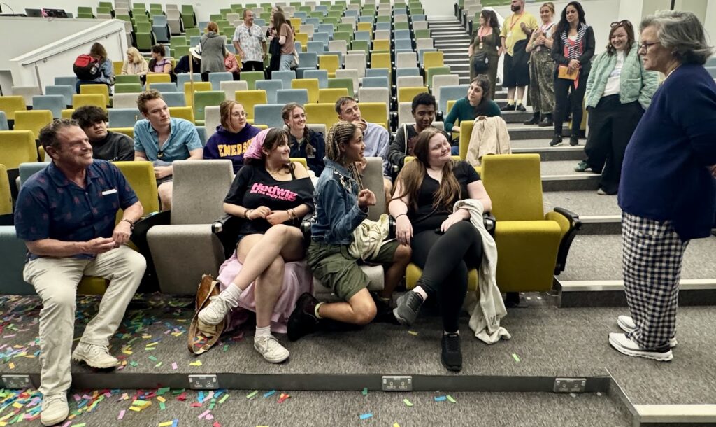 Rosie O'Donnell speaks with students