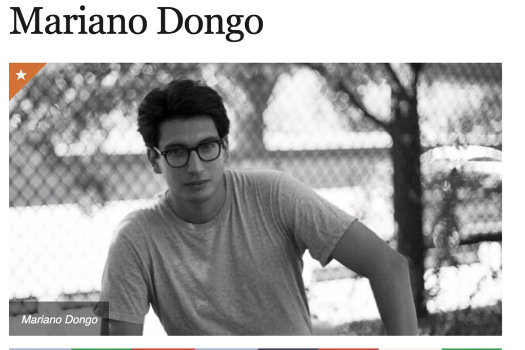 Black and white photo of Mariano Dongo