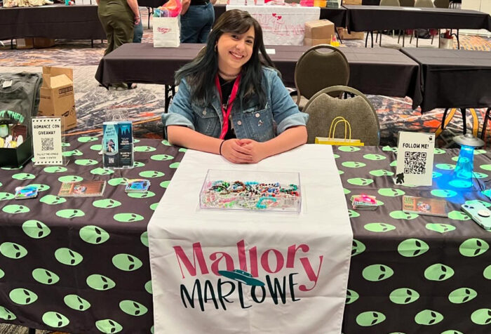 Mallory Marlowe at a book signing event