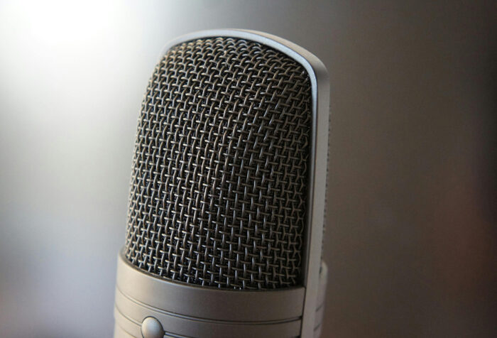 Closeup of a microphone