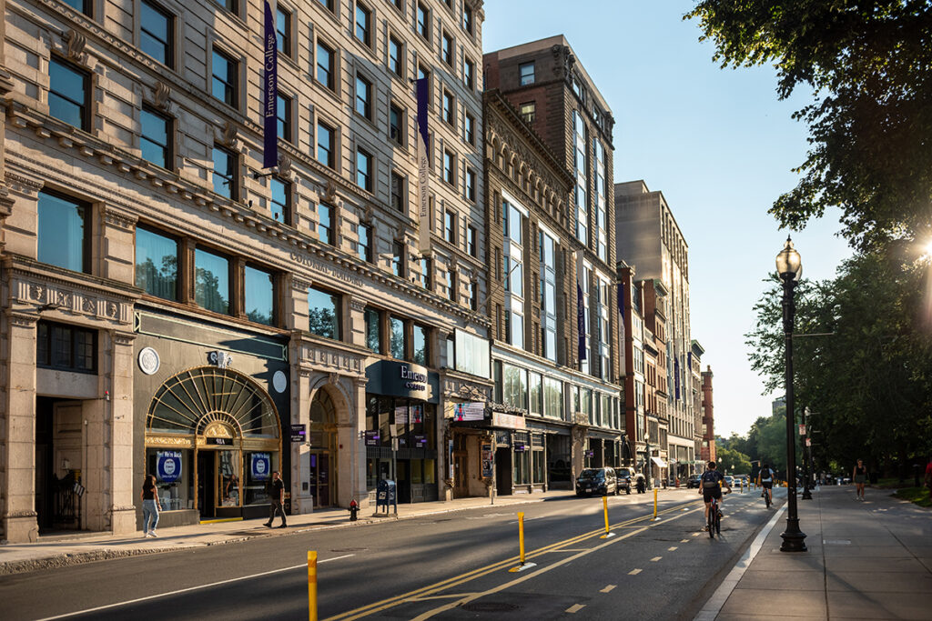 Campus looking down Boylston Street