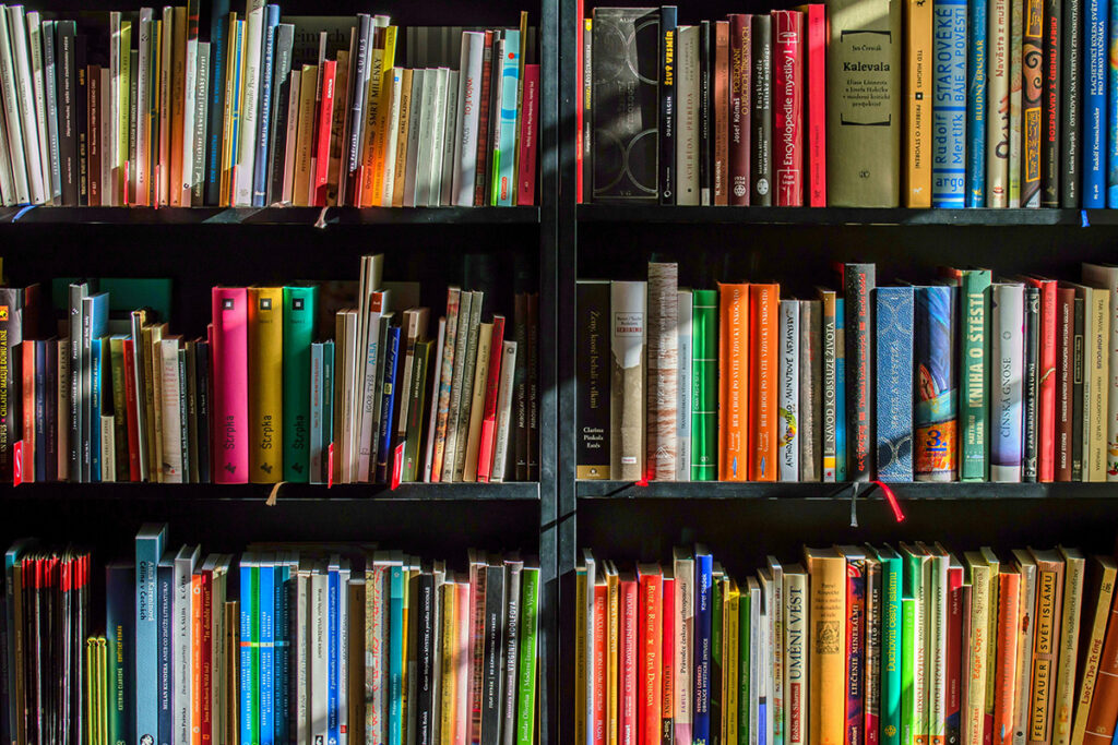 Books on a book shelf