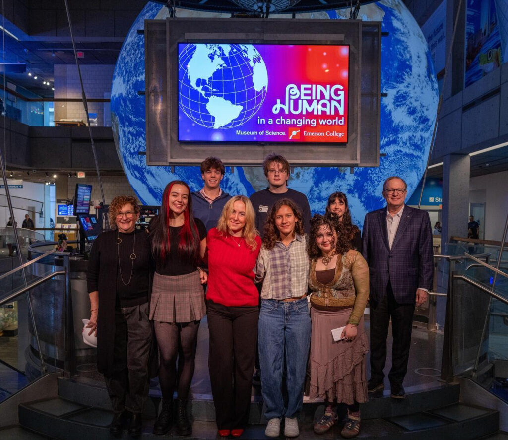 Students with Sharon Topper and Jay Bernhardt at the Museum of Science