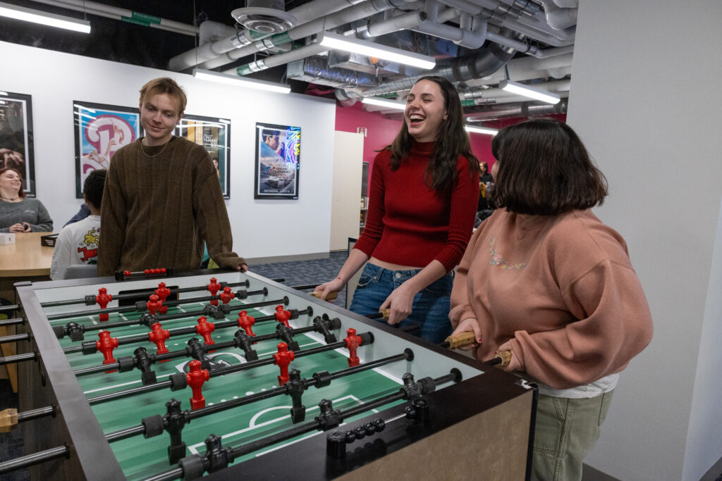 People enjoy playing foosball