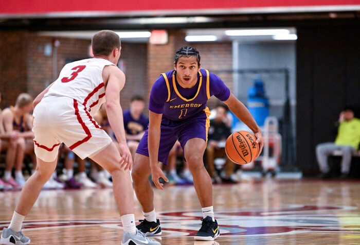 Ray Allen III dribbles a basketball during a game