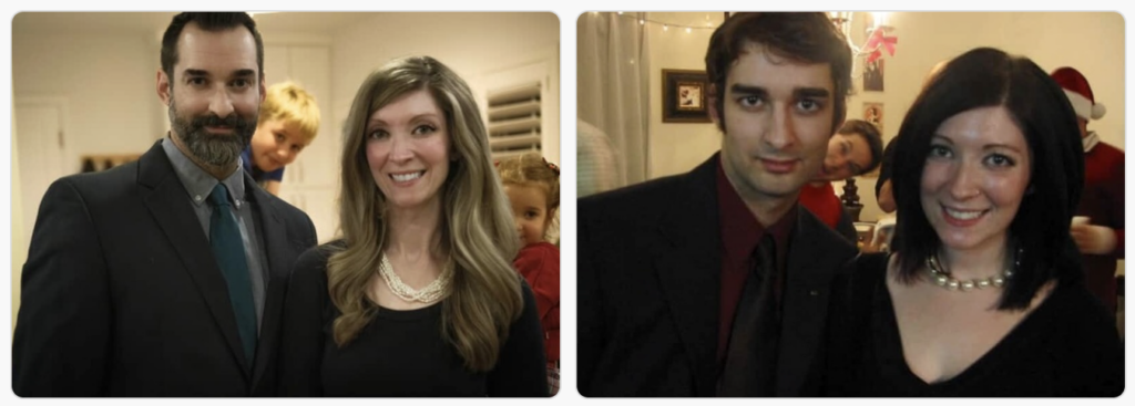 Two photos side by side of Jennie and John