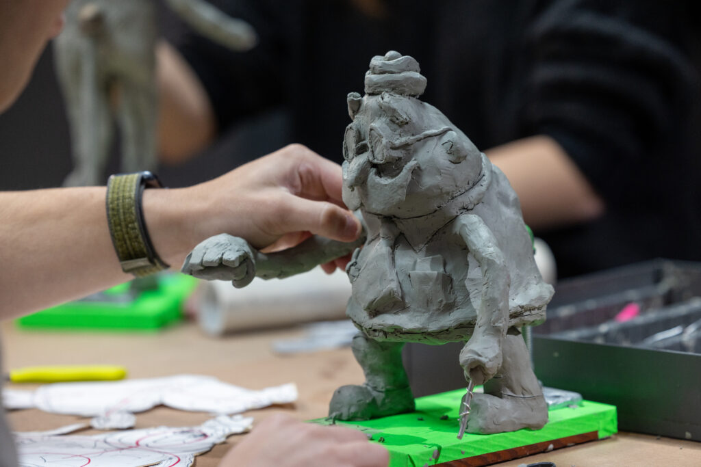 A closeup of the clay character Wadsworth